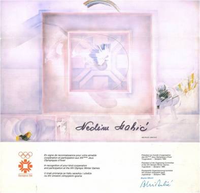 Priznanje OK ZOI 84 i predsjednika Branka Mikulića